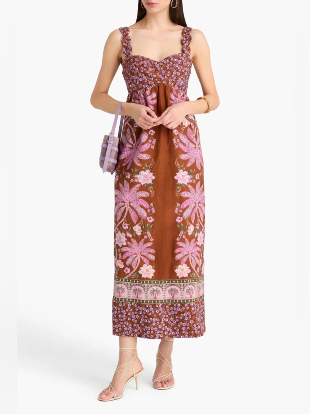 Farm Rio Palm Dream Braided Maxi Dress Size Small NWT